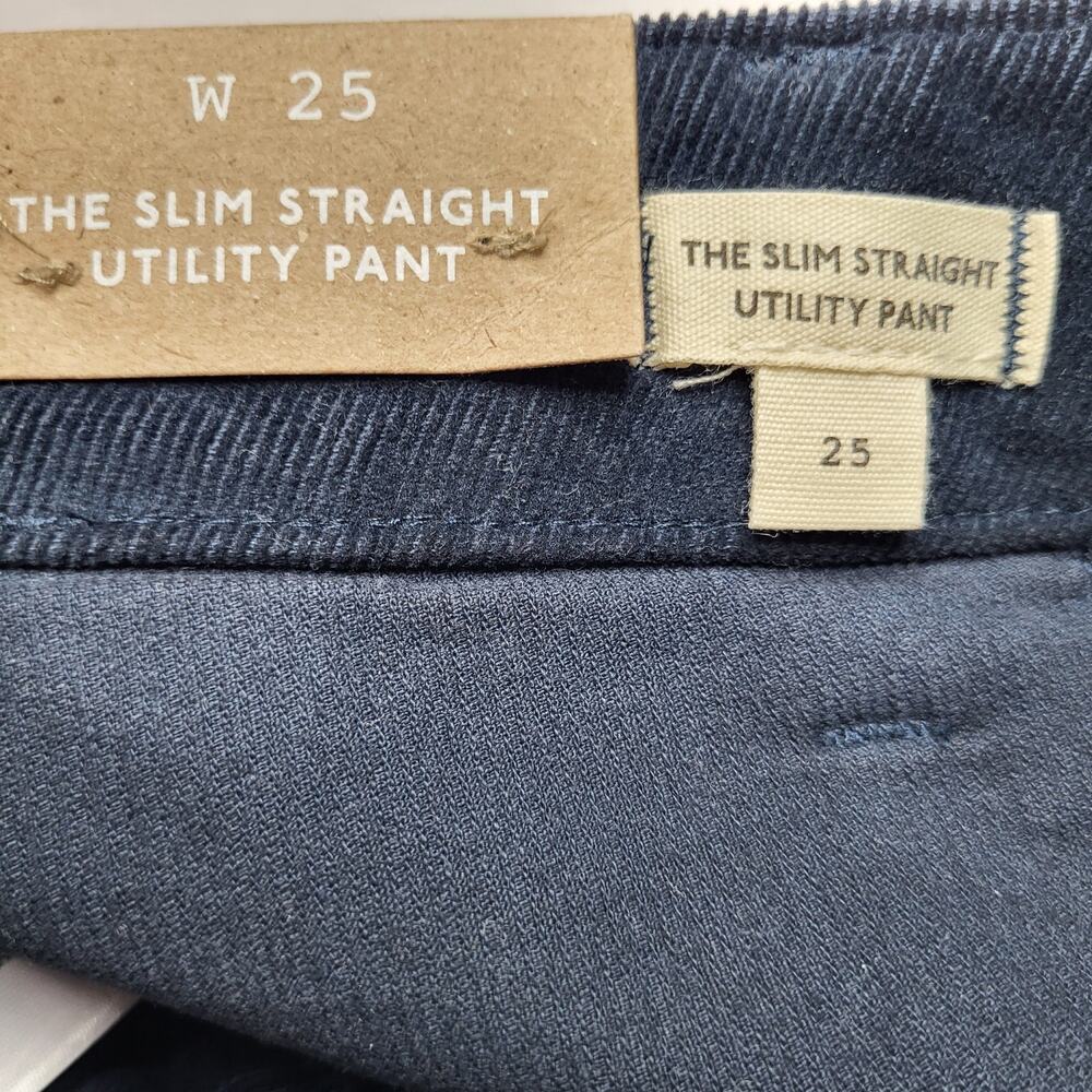 Madewell Slim Straight Utility Corduroy Pants Navy Blue Garment Dye Mid Rise 25 - Picture 10 of 12